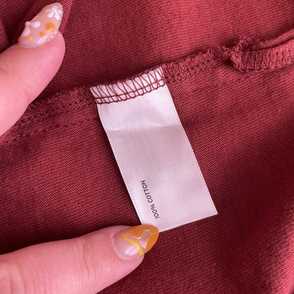 Duluth Trading Men XL Rust Red Relaxed Fit Un-Longtail T-Shirt Crew Neck Cotton - Picture 7 of 7